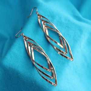 3 Tier Silver Tone Earrings - Free in a bundle